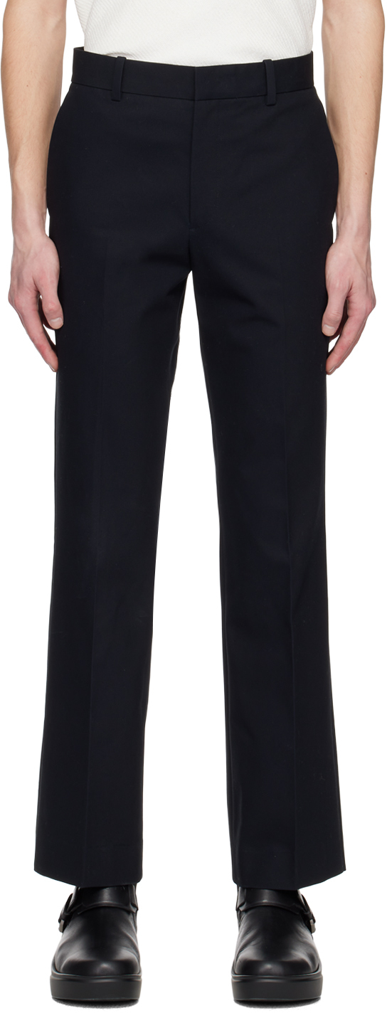 Solid Homme Navy Straight Trousers In 307n Navy