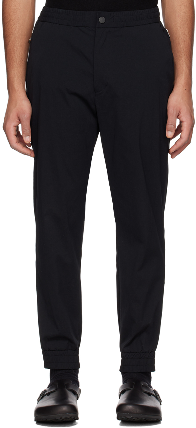 Black Drawstring Trousers by Solid Homme on Sale