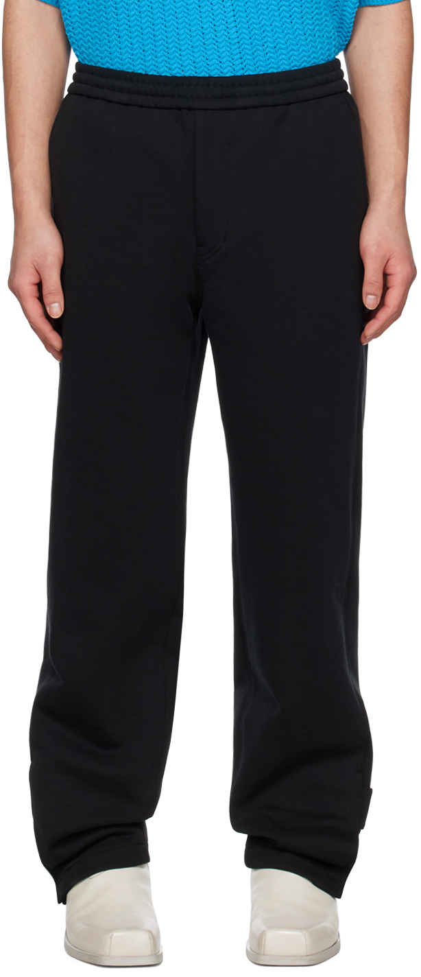 Solid Homme Black Banded Trousers In 609b Black
