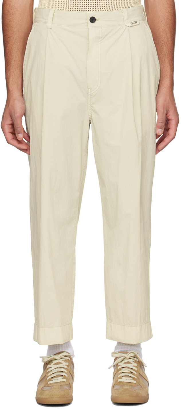 Solid Homme Beige Tapered Trousers In 703e Beige