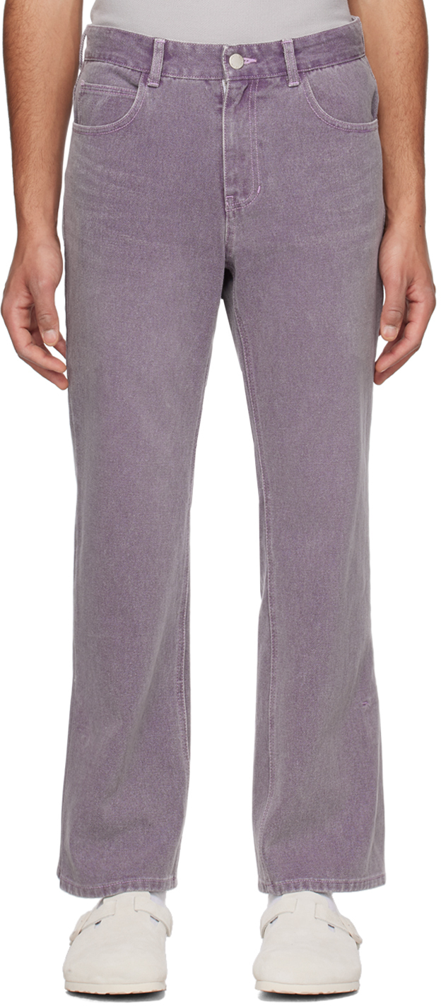 Solid Homme Purple Button Jeans In 414v Violet