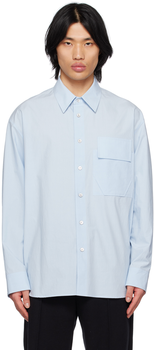 Solid Homme: Blue Pocket Shirt | SSENSE