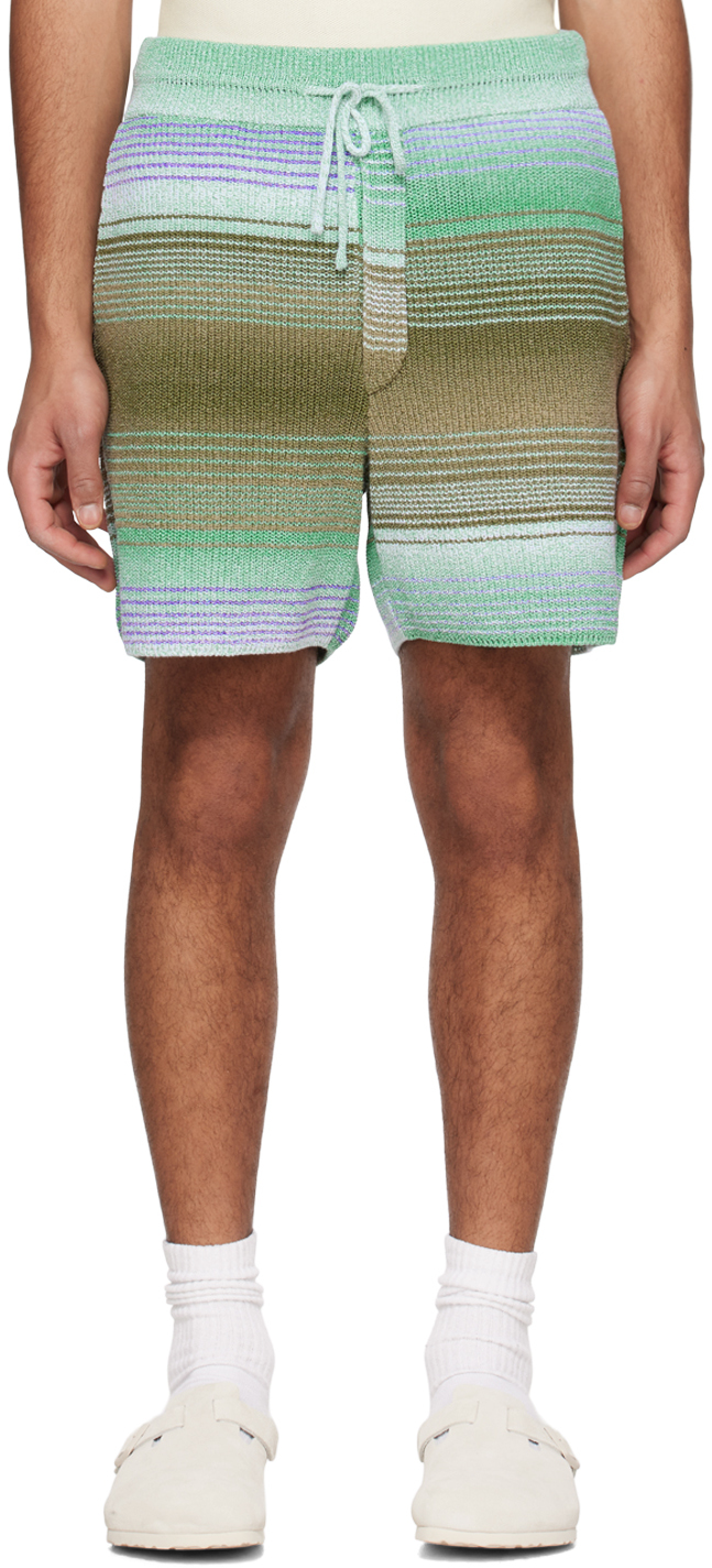 Solid Homme Multicolor Striped Shorts In 514v Violet