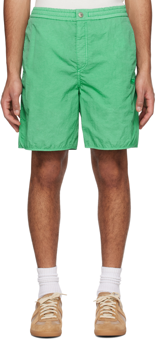 Green Embroidered Shorts