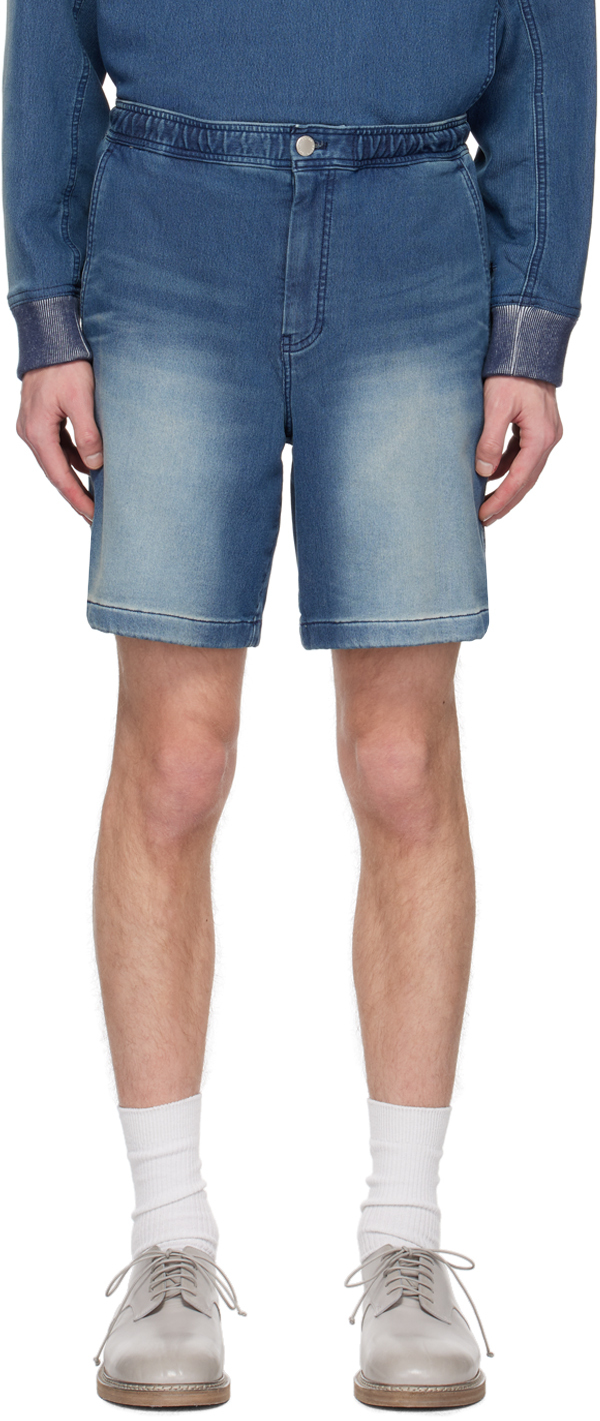 Solid Homme Blue Faded Shorts In 751l Blue