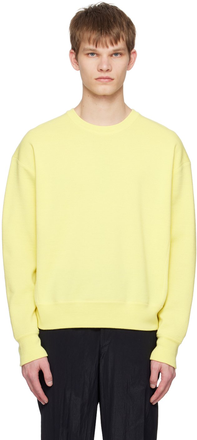 Solid Homme Yellow Rib Trim Sweater In 512y Yellow