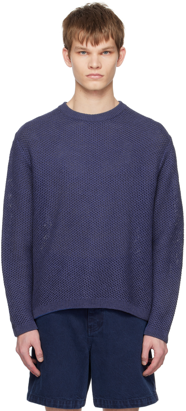 Solid Homme Navy Ribbed Sweater In 519n Navy