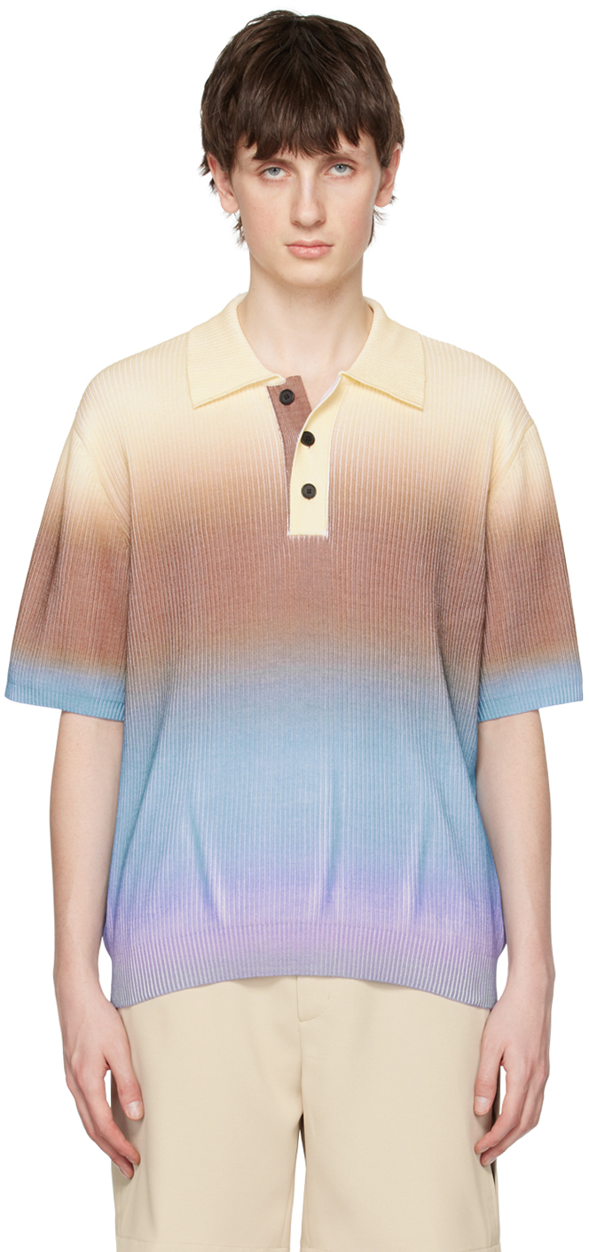 Solid Homme Multicolor Gradient Polo In Yellow