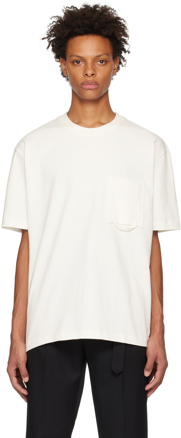 Solid Homme Off-white Crewneck T-shirt In 662i Ivory