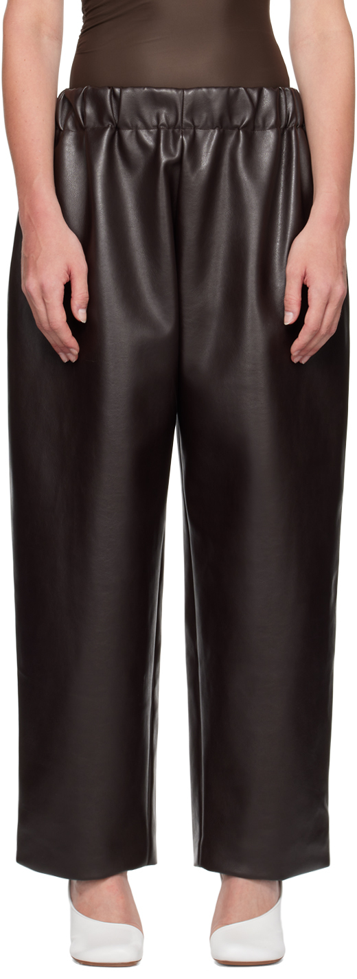 Brown Elasticized Trousers