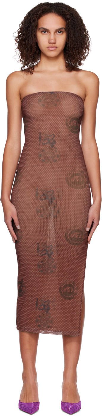 MIAOU BROWN LILA MIDI DRESS 