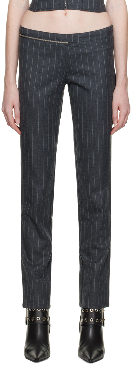 Miaou Gray Hannah Jewett Edition Maeve Trousers In Brixton Stripe