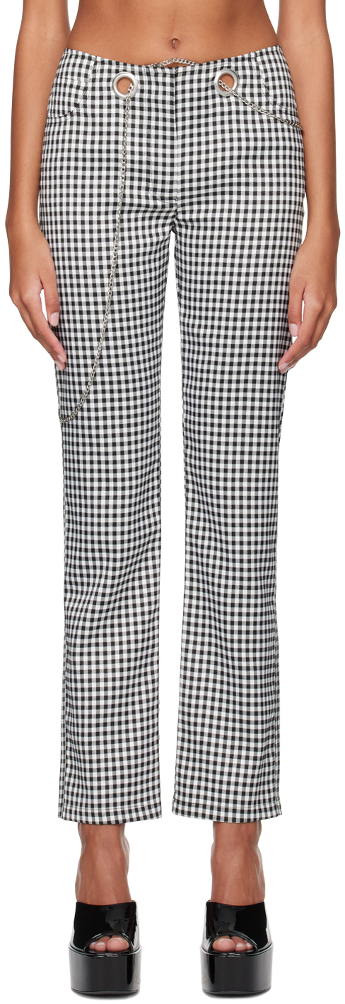 Miaou Ssense Work Capsule – Black & White Tommy Trousers In Ondine Gingham