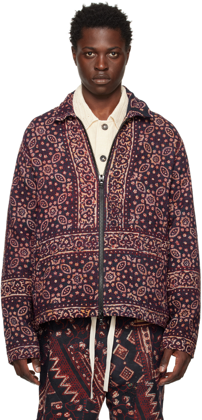 Karu Research Men's Embroidered Quilted Cotton Jacket