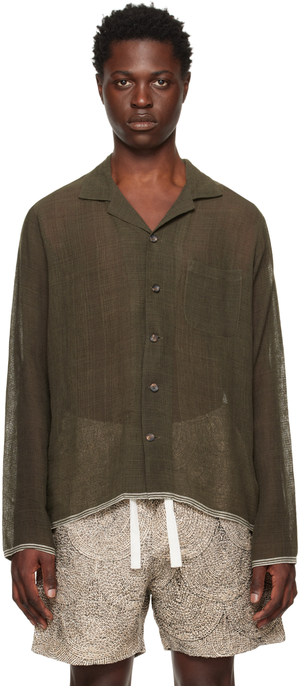 Karu Research: Brown Natural-Dyed Shirt | SSENSE