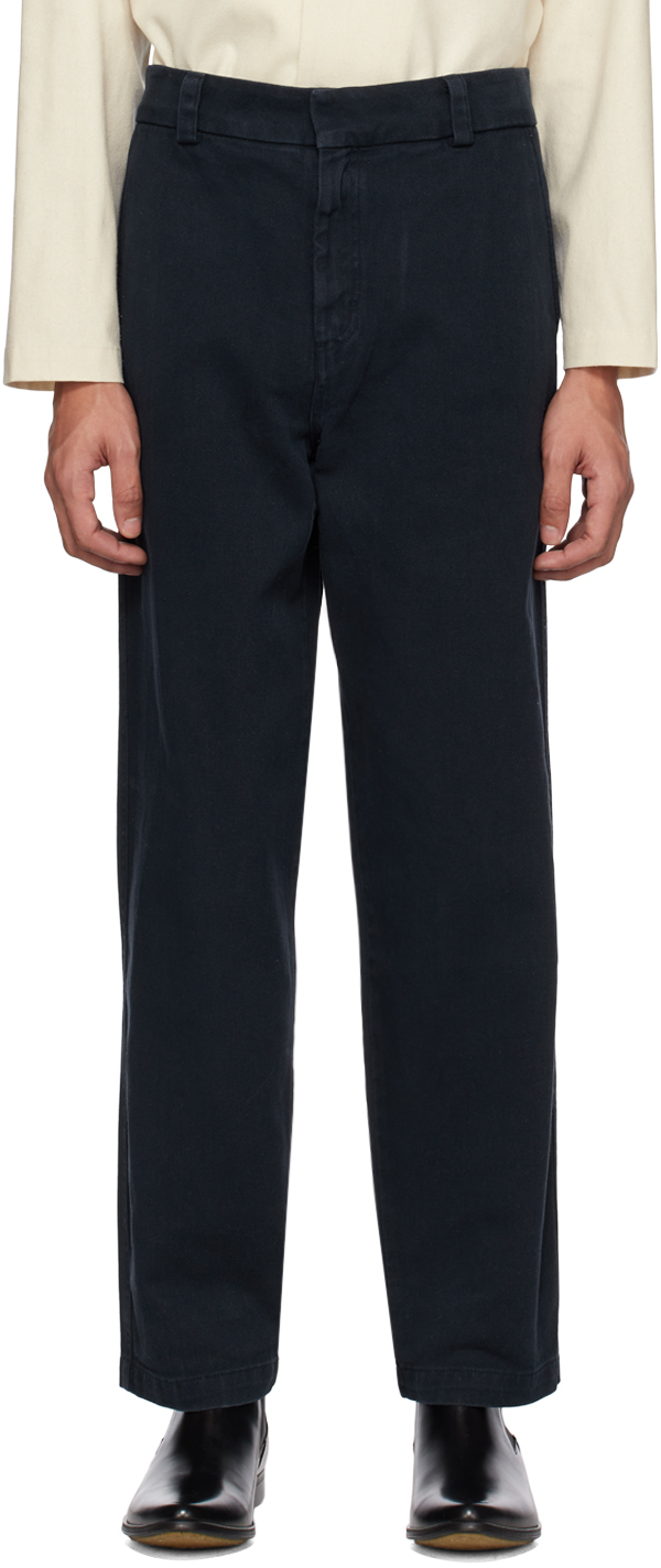 Another Aspect Navy Regular-fit Trousers In Night Sky Navy