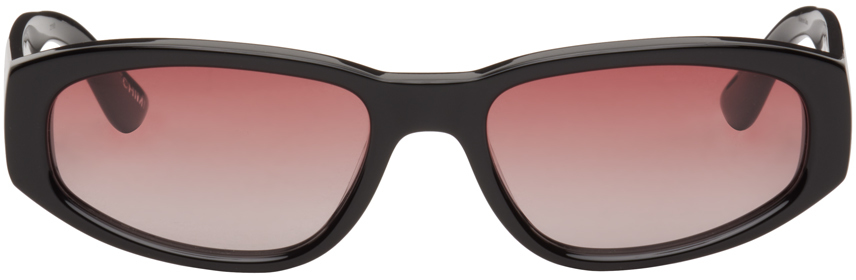 Chimi Ssense Exclusive Black North Sunglasses In Black/dark Red Gradi