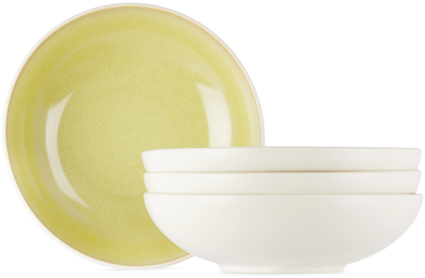 Jars Céramistes Khaki Studio Pasta Bowl Set, 4 Pcs In Yellow