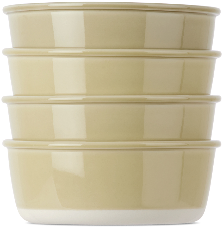 Jars Céramistes Yellow Cantine Fruit Cup Set, 4 Pcs In Vert Argile