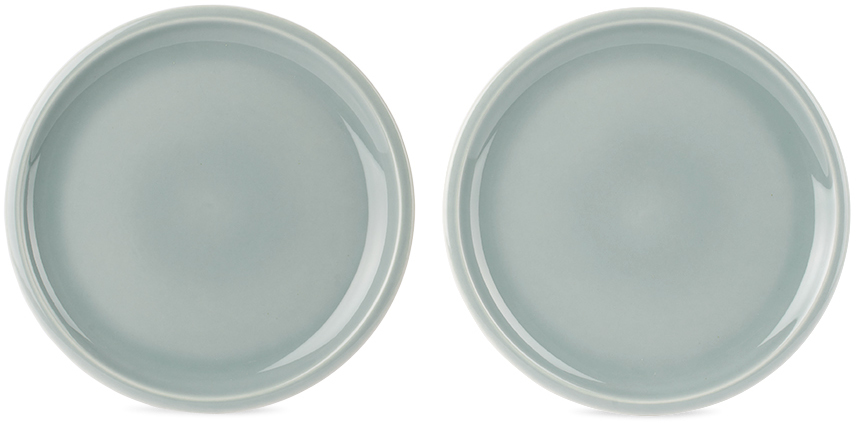 Shop Jars Céramistes Gray Cantine Xl Plate Set, 4 Pcs In Gris Oxyde