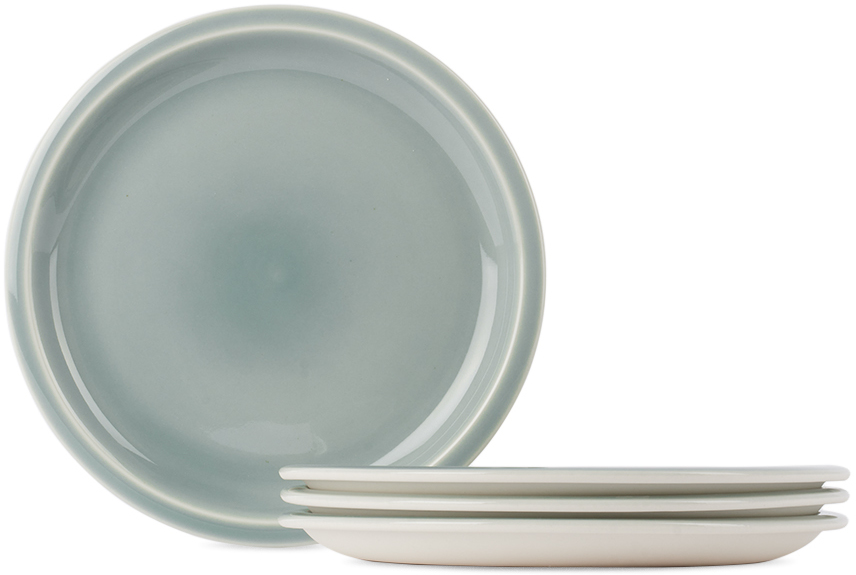 Shop Jars Céramistes Gray Cantine Small Plate Set, 4 Pcs In Gris Oxyde