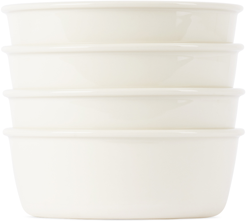 Jars Céramistes White Cantine Fruit Cup Set, 4 Pcs In Craie