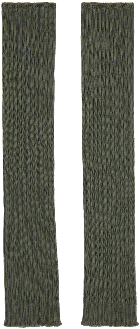 Rick Owens Green Cashmere Arm Warmers In 55 Moss