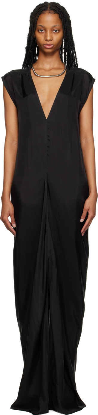 RICK OWENS BLACK LOBSTER MAXI DRESS