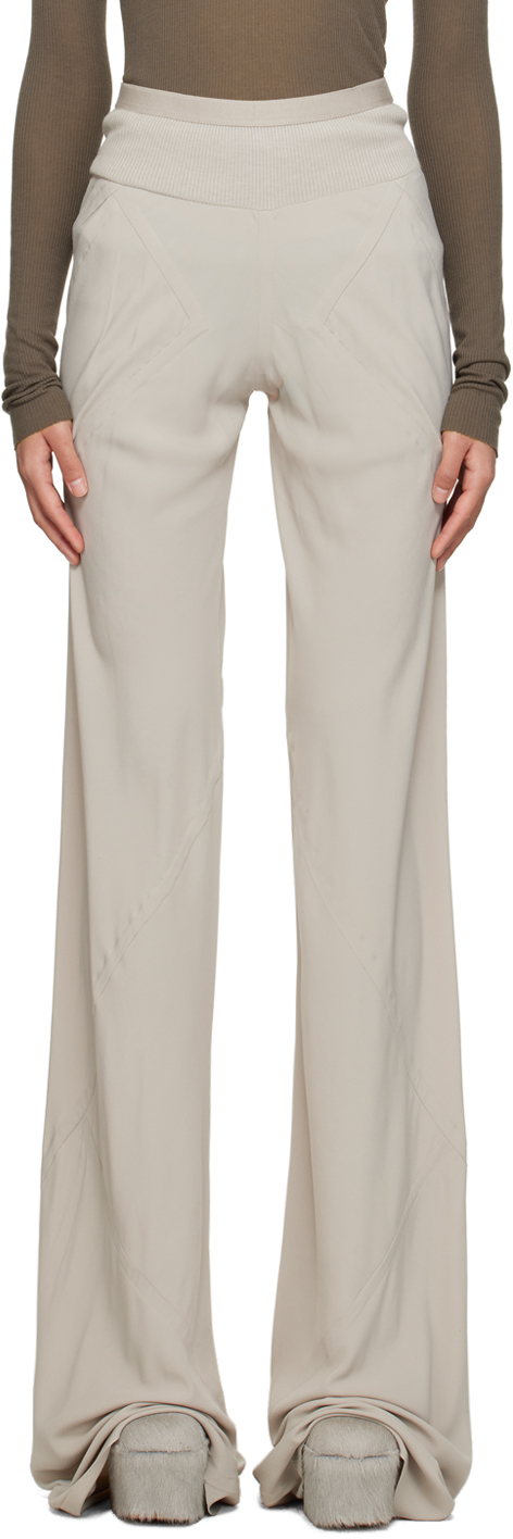 Rick Owens Off-white Bias Lounge Trousers In 08 Pearl
