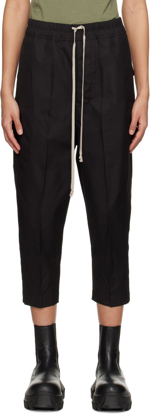 Rick Owens Black Astaire Lounge Trousers In 09 Black