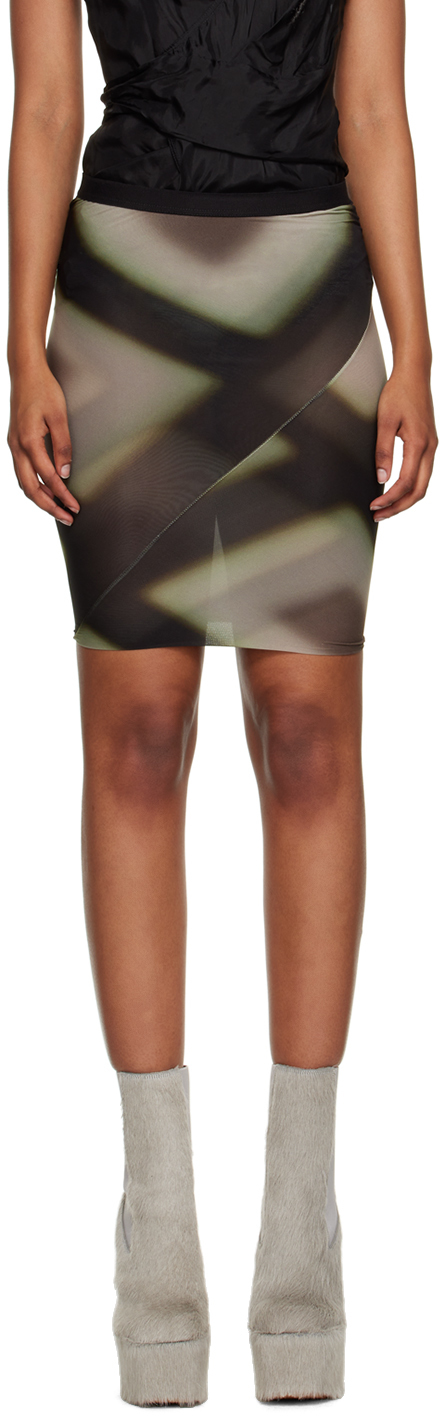 Rick Owens Patterned Midi Skirt In Black