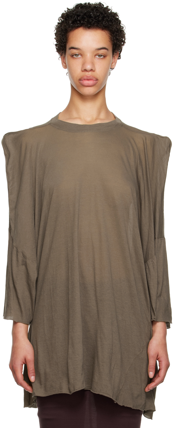 Rick Owens Brown Tommy Strobe Long Sleeve T-shirt In 34 Dust