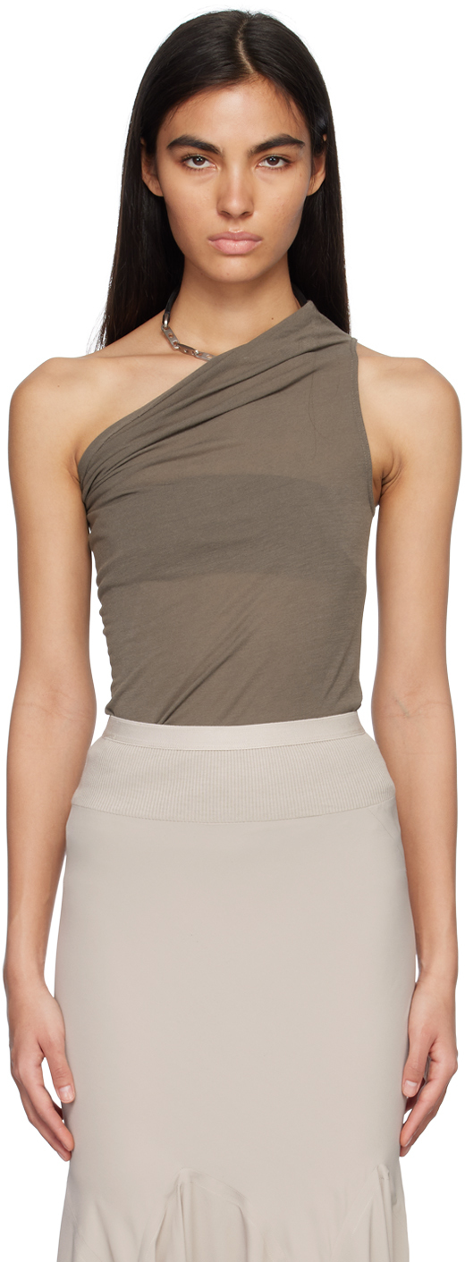 Rick Owens Grey Athena Tank Top In 34 Dust
