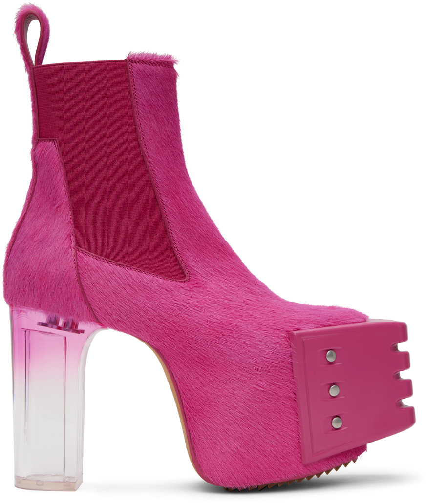 Rick Owens: Pink Grilled Boots | SSENSE