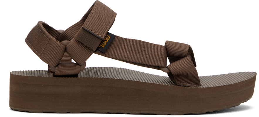TEVA BROWN MIDFORM UNIVERSAL SANDALS