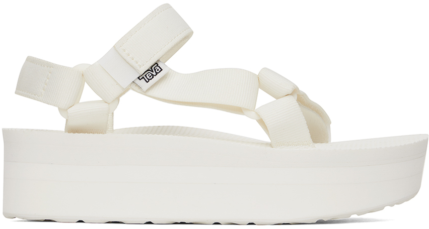 Shop Teva White Flatform Universal Sandals In Bright White