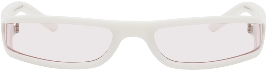 Rick Owens White Fog Sunglasses In 01103 White Temple/p