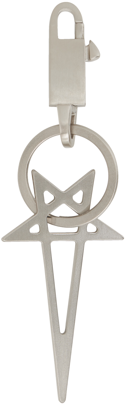 Rick Owens Silver Pentagram Keychain | Smart Closet