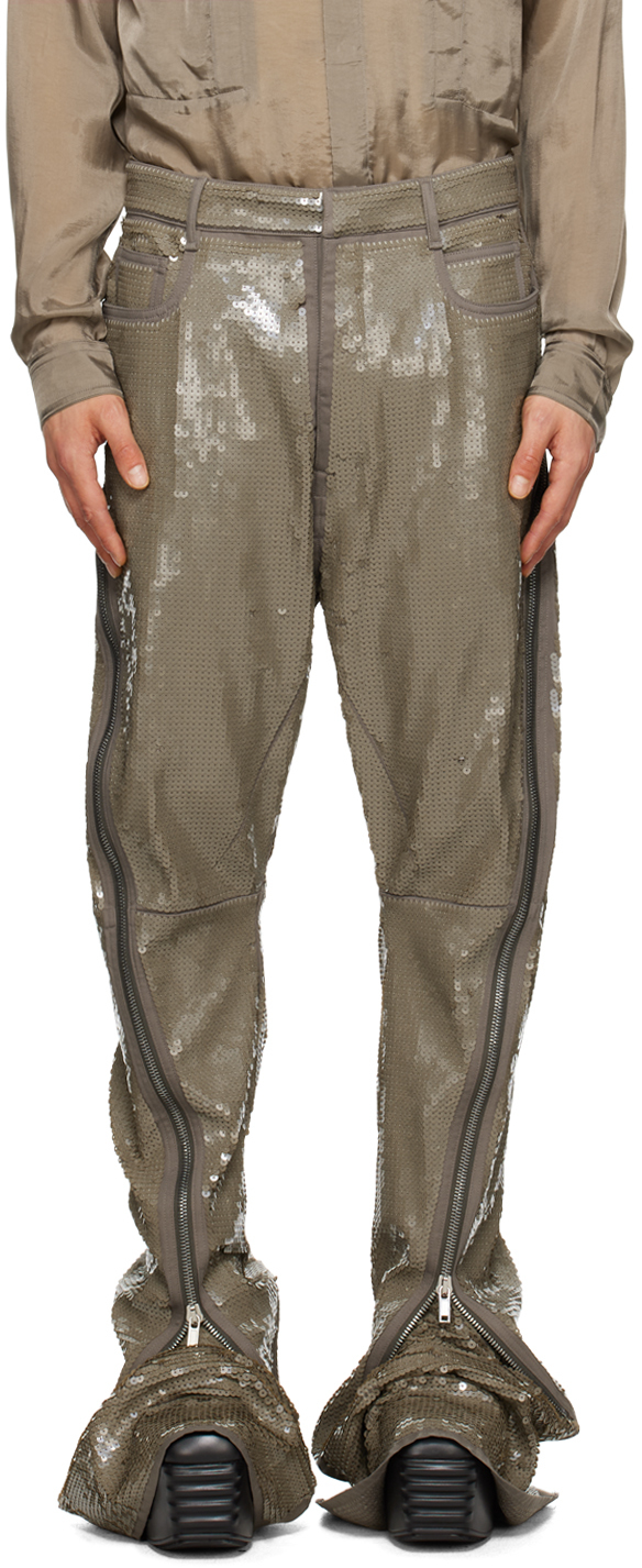 Rick Owens Grey Bolan Banana Trousers In 3434 Dust/dust