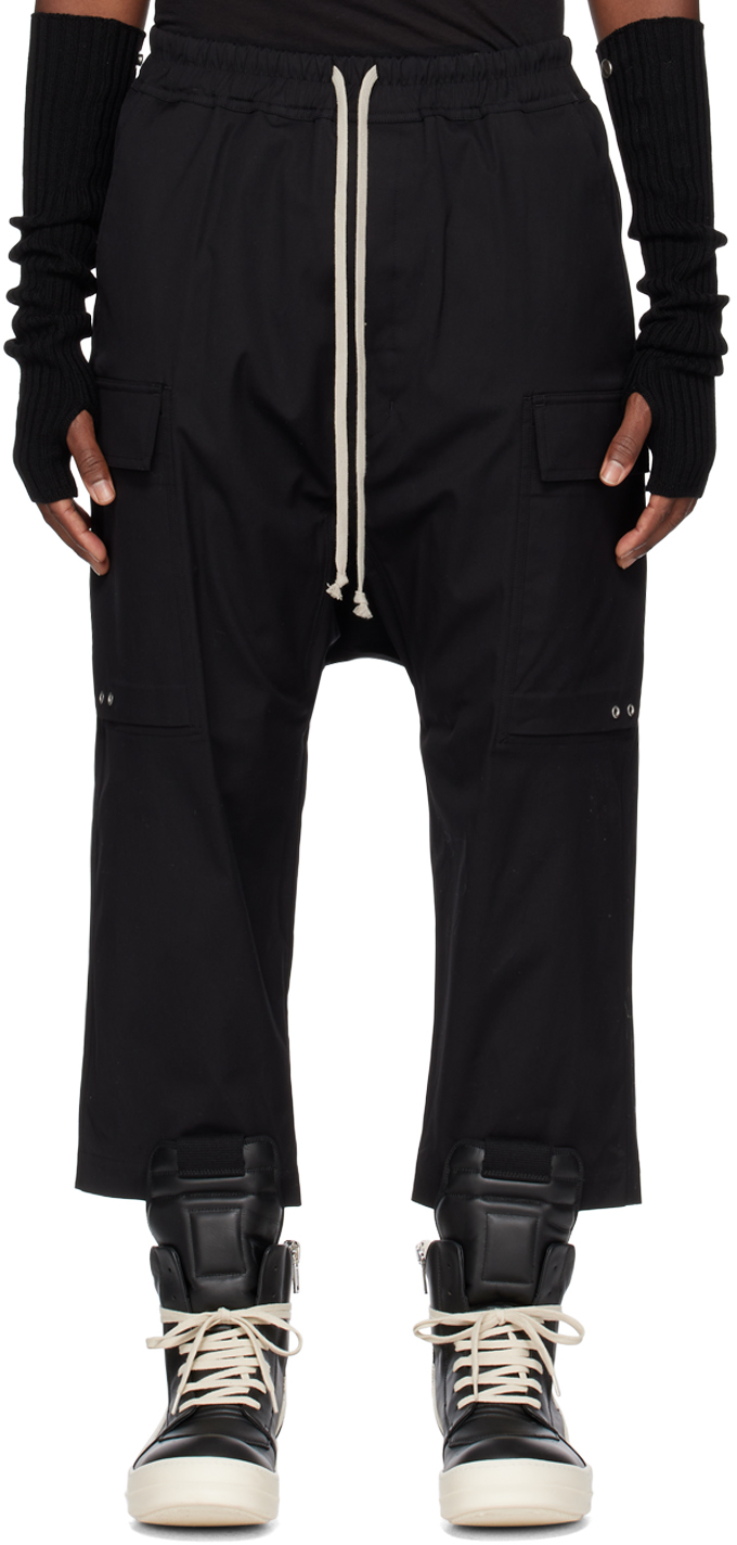 Rick Owens: Black Cropped Cargo Pants