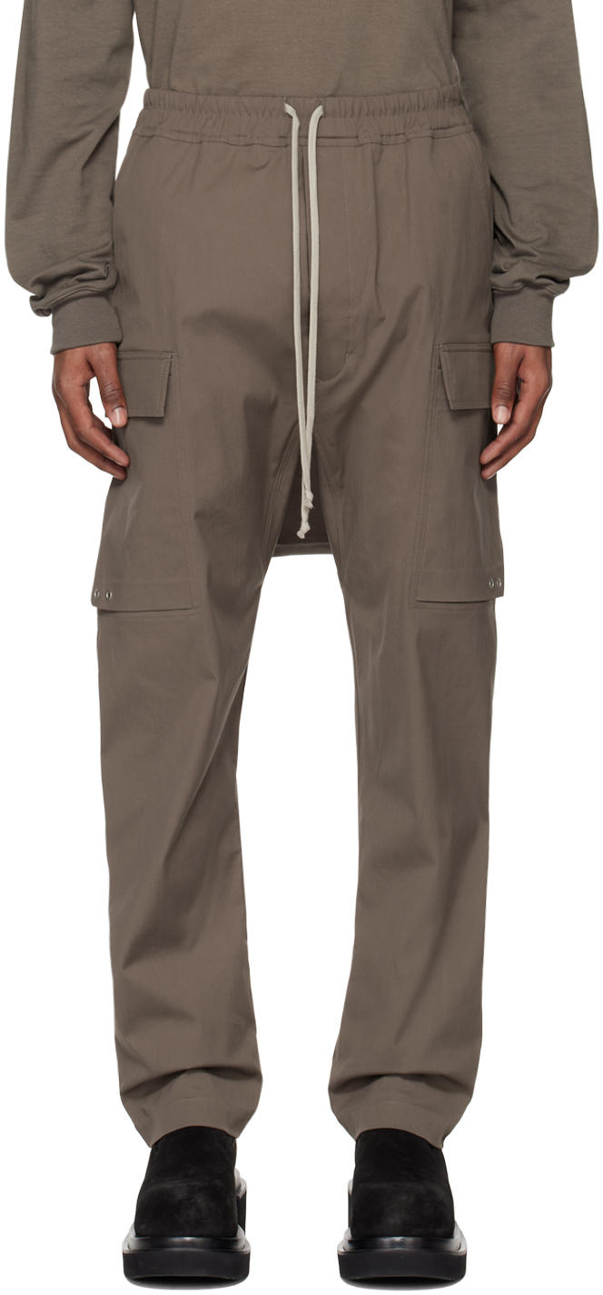Rick Owens: Gray Long Cargo Pants | SSENSE