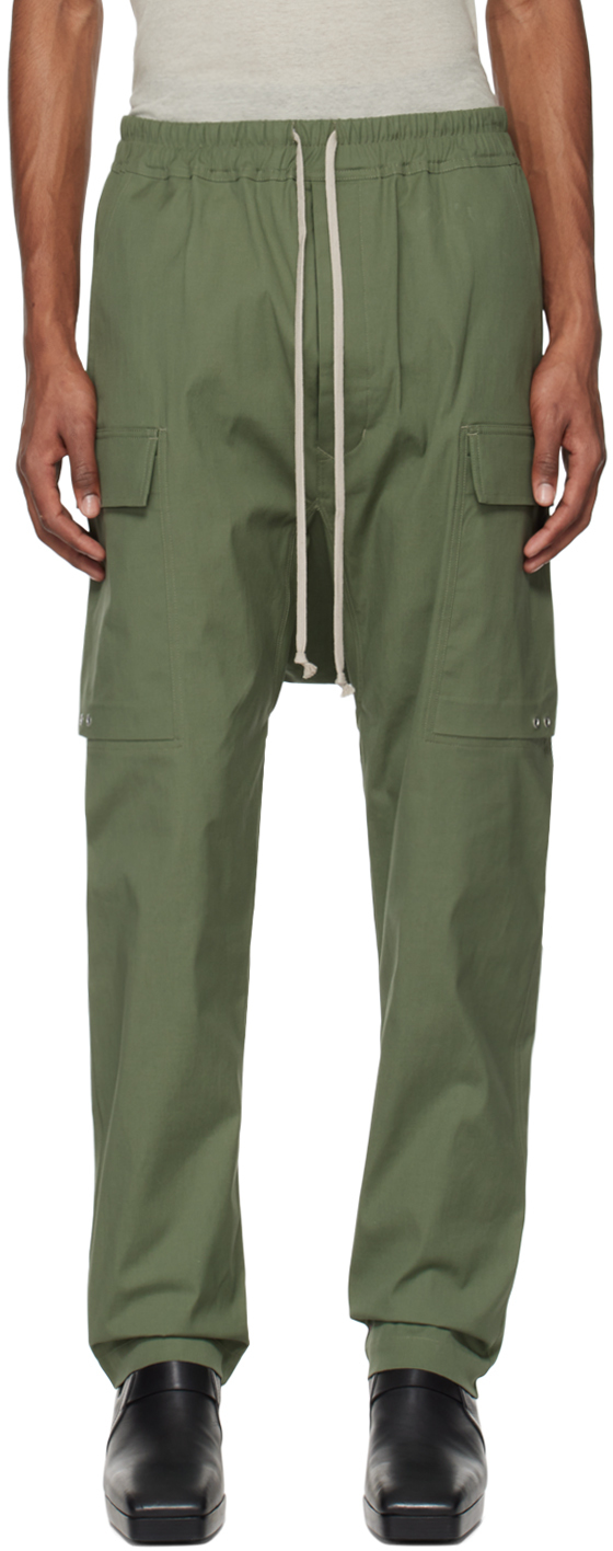 Rick Owens: Green Long Cargo Pants | SSENSE