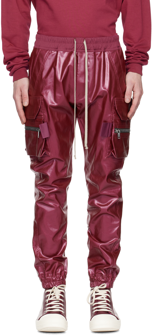 Rick Owens Pink Mastodon Denim Cargo Pants In 23 Fuchsia