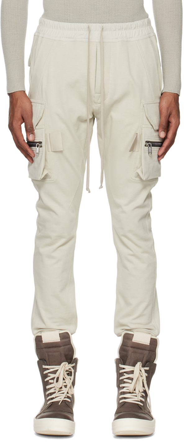 Rick Owens Off-white Mastodon Cargo Trousers In 08 Pearl