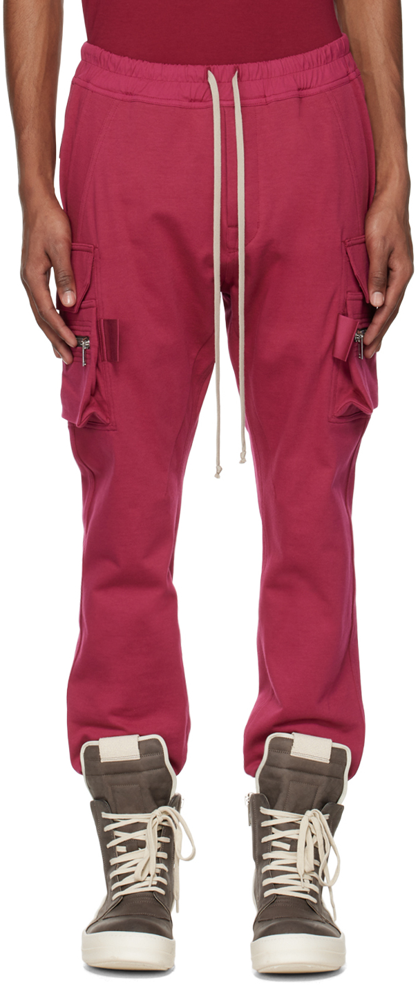 Rick Owens Mastodon Jersey Cargo Trousers In 23 Fuchsia