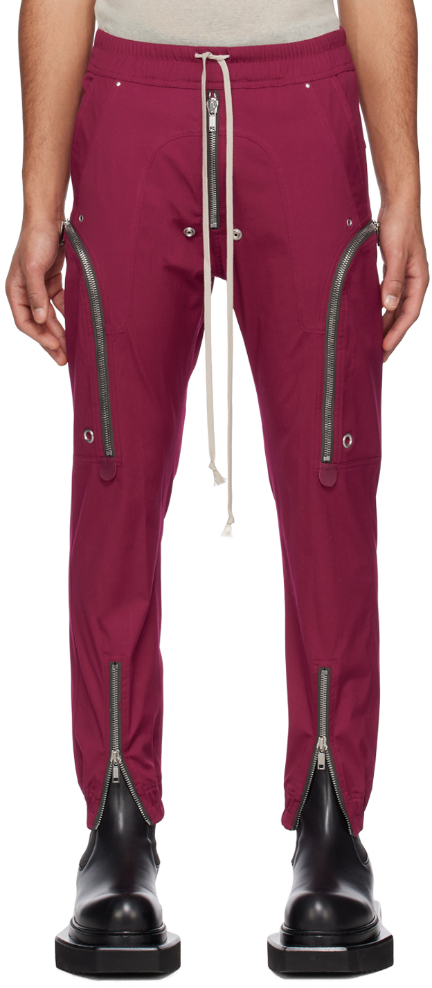 Rick Owens Pink Bauhaus Cargo Trousers In 23 Fuchsia