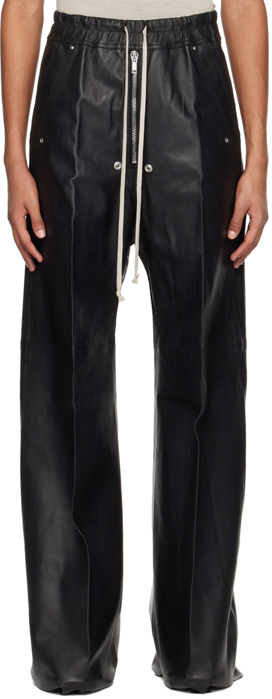 Rick Owens: Black Bela Leather Pants | SSENSE UK