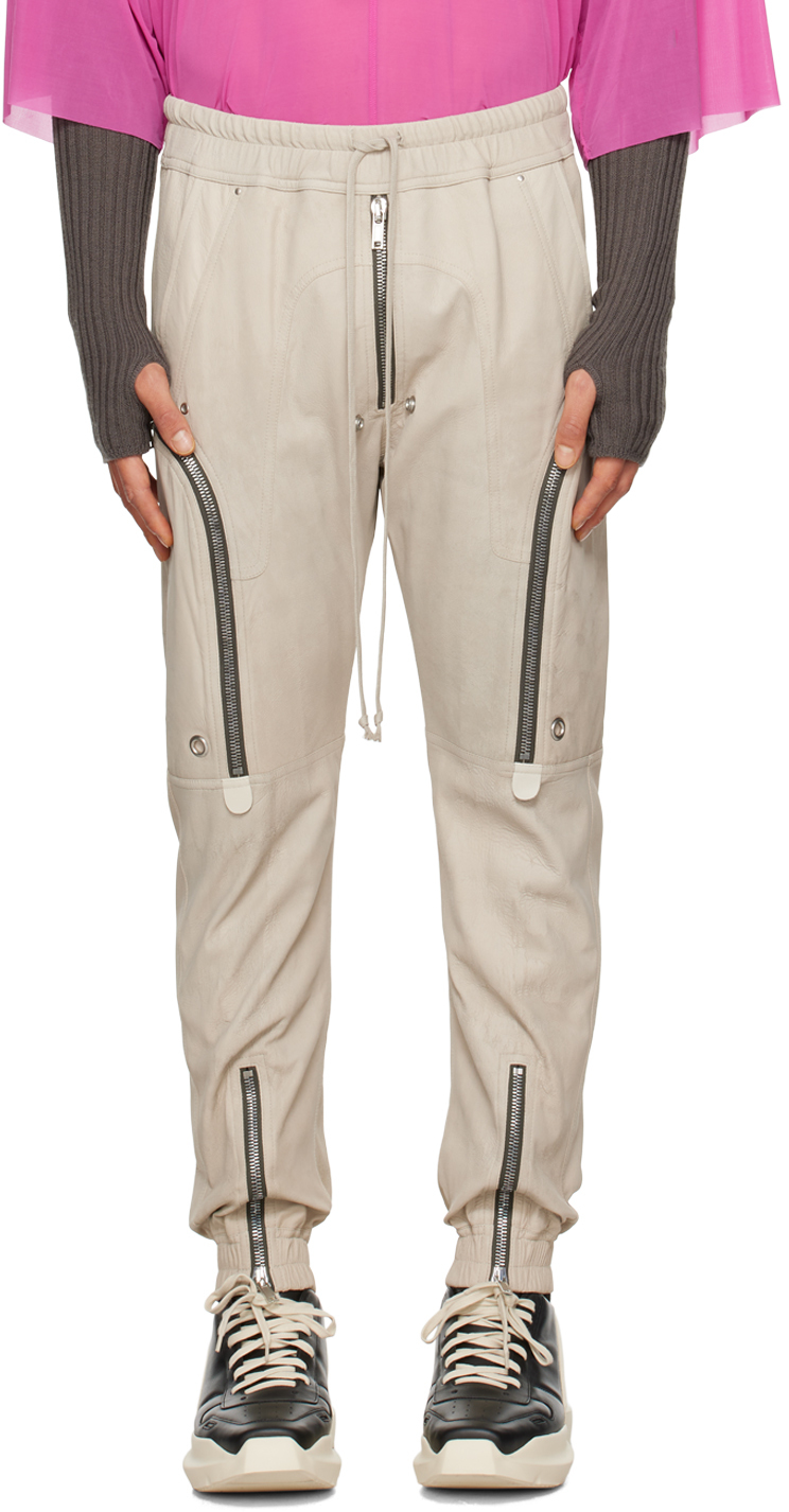 Rick Owens: Off-White Bauhaus Leather Cargo Pants | SSENSE