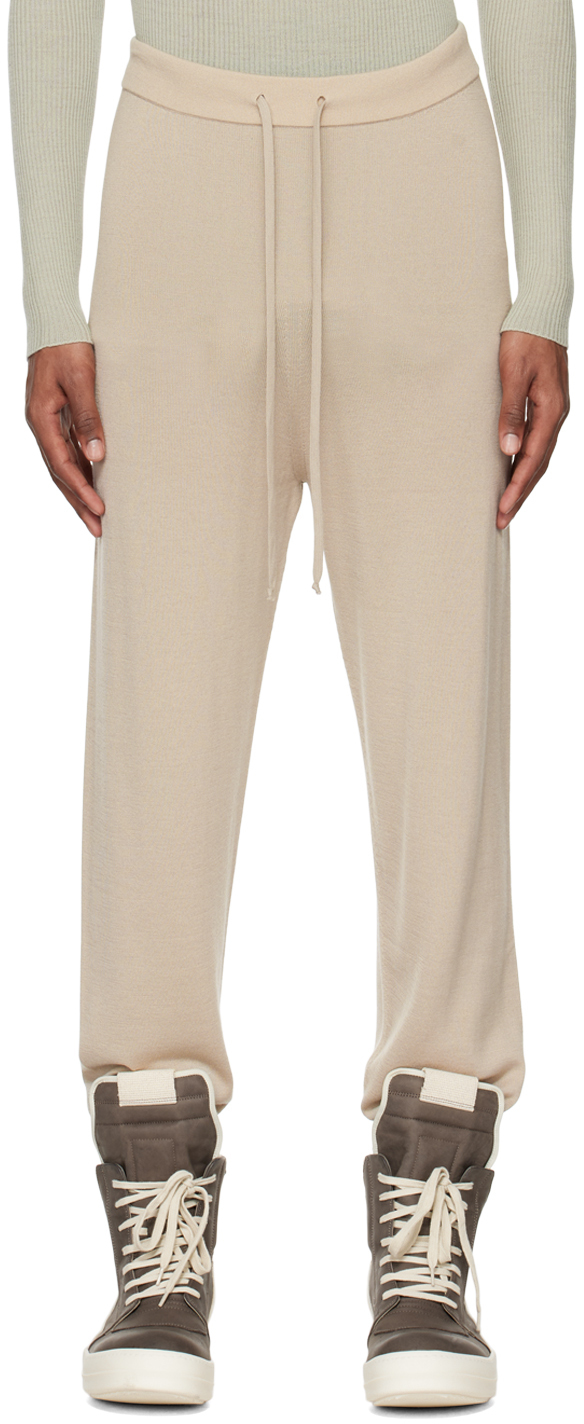 Rick Owens Off-white Tapered Lounge Pants In 08 Pearl