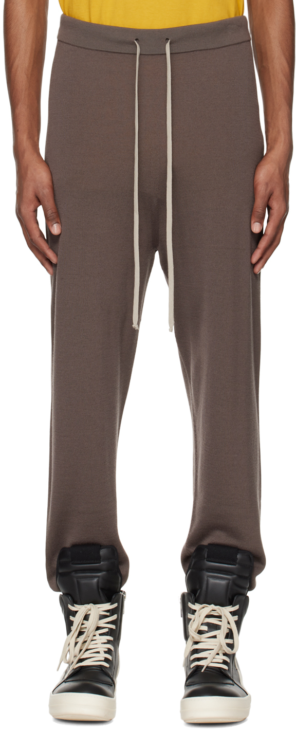 Rick Owens Gray Tapered Lounge Pants In 34 Dust